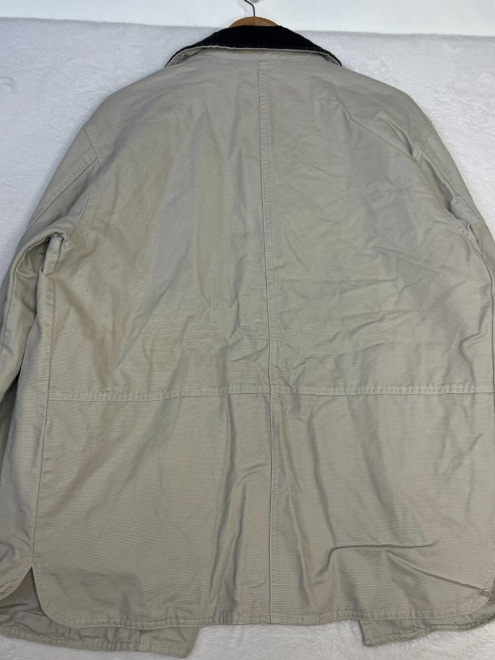 Vtg Basic Editions Canvas Barn Chore Jacket Brown Corduroy Collar sz M Cottage - Picture 6 of 9